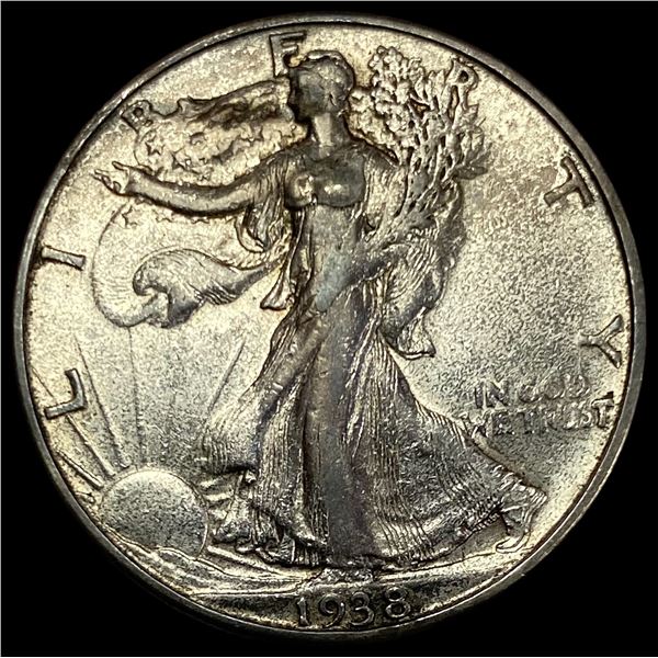 1938-D Silver Half Dollar Walking Liberty NEARLY UNCIRCULATED