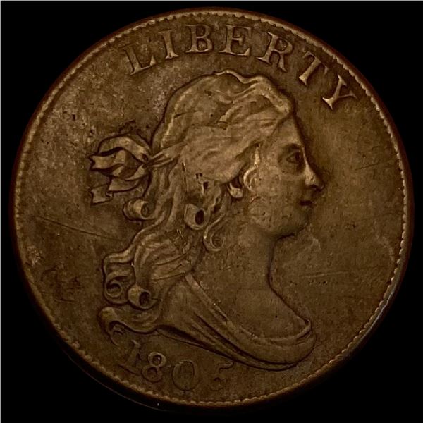 1805 Copper Half Cent NEARLY UNCIRCULATED