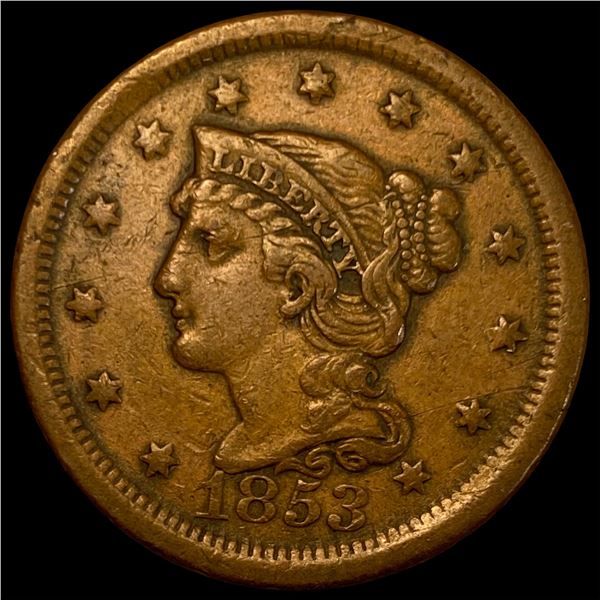 1853 Braided Hair Large Cent NEARLY UNCIRCULATED