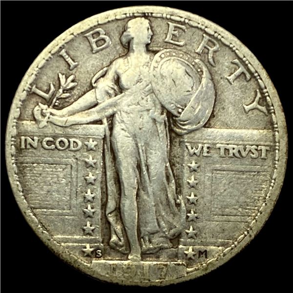 1917-S Type 2 Silver Standing Liberty Quarter NEARLY UNCIRCULATED