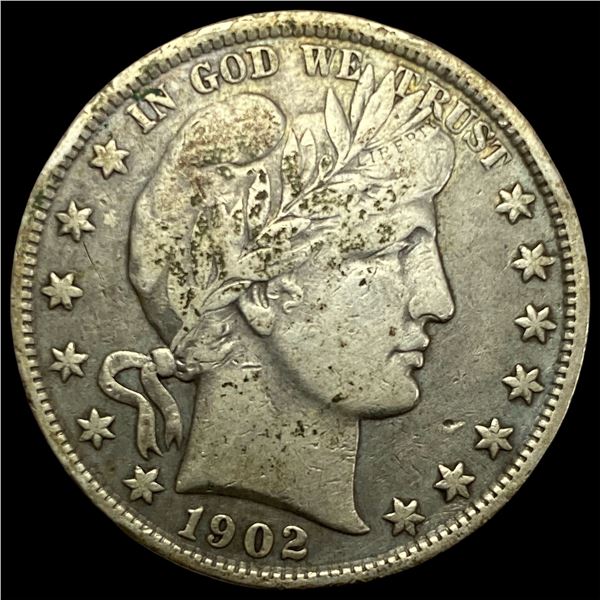 1902-S Silver Barber Half Dollar LIGHTLY CIRCULATED