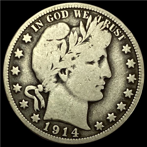 1914 Silver Barber Half Dollar NICELY CIRCULATED
