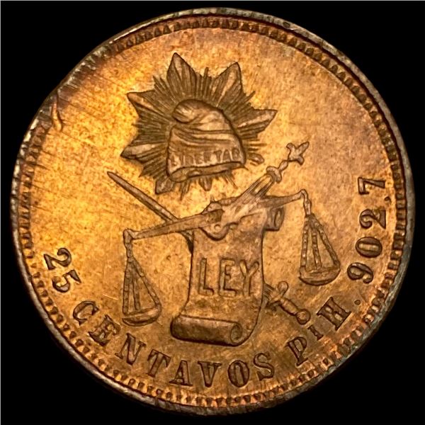 1878-Mo Mexico Bronze 25 Centavos HIGH GRADE