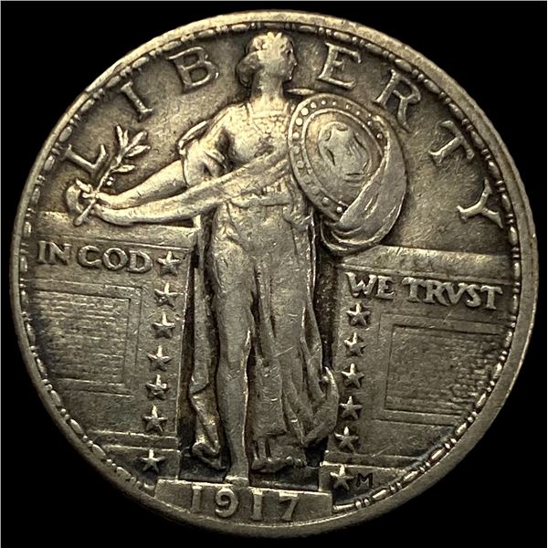 1917 Type 1 Standing Liberty Quarter NEARLY UNCIRCULATED