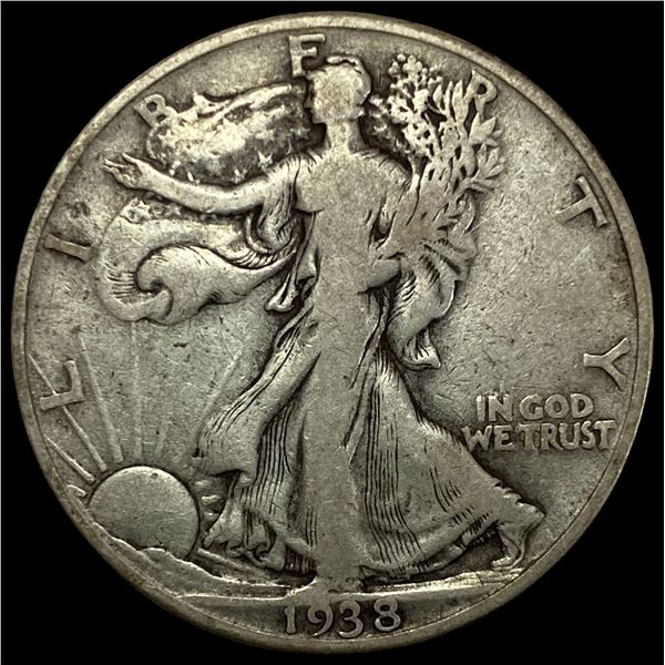 1938-D Silver Walking Liberty Half Dollar LIGHTLY CIRCULATED