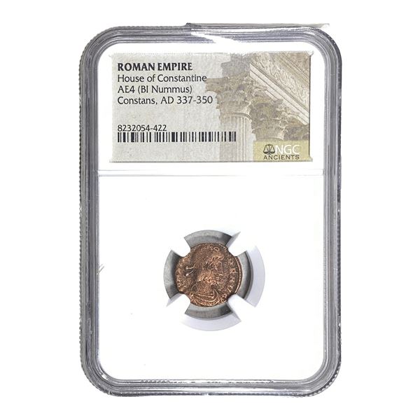 Roman Constans 337-350 AD AE4 BI Nummus NGC