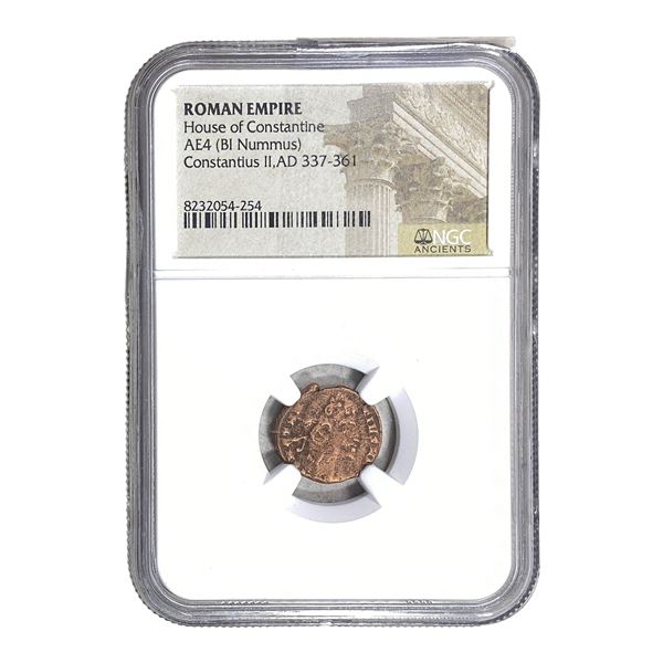 Roman Constantius II 337-361 AD AE4 BI Nummus NGC