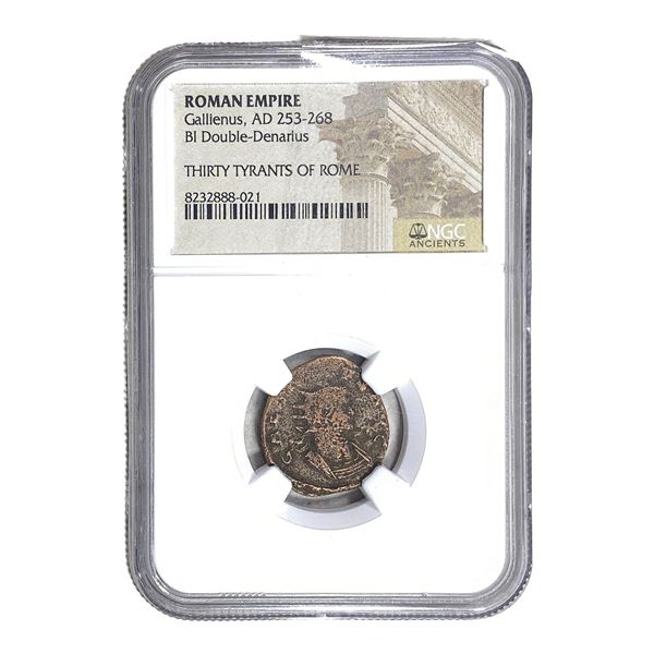 Roman Gallienus 253-268 AD BI Dbl-Denarius NGC