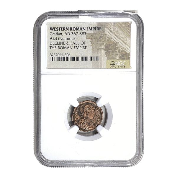 Roman Gratian 367-383 AD AE3 Nummus NGC