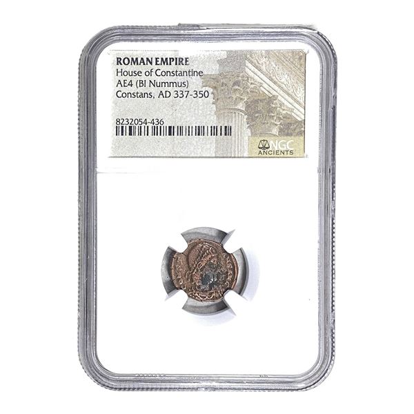 Roman Constans 337-350 AD AE4 BI Nummus NGC