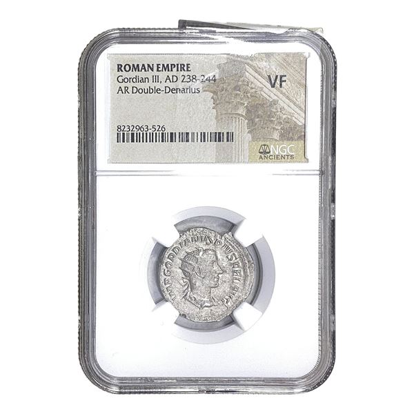 Roman Gordian III 238-244 AD Silver Dbl-Denarius  VF