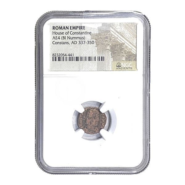 Roman Constans 337-350 AD AE4 BI Nummus NGC