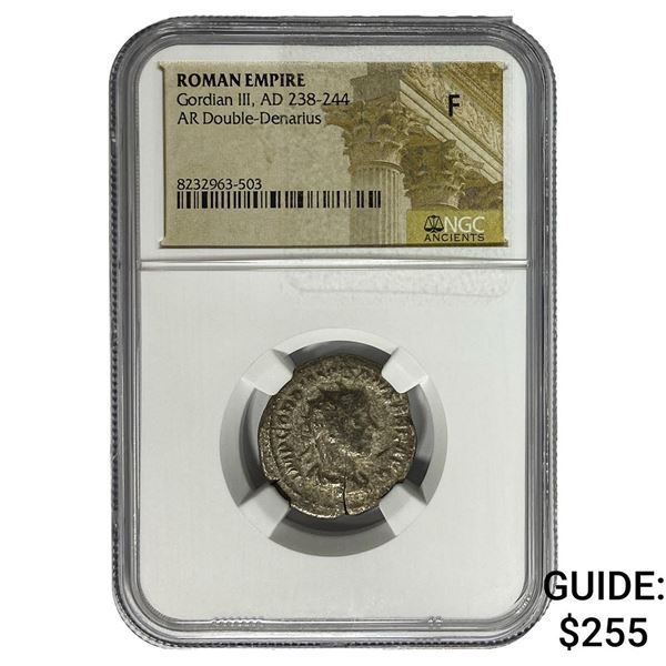 Gordian III, AD 238-244 Silver Dbl-Denarius NGC F