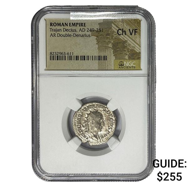 Roman Trajan Decius AD249-251 Silver Dbl-Denarius NGC Ch VF
