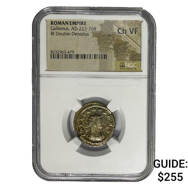 Roman Gallienus AD 253-268 BI Dbl-Denarius  Ch FV