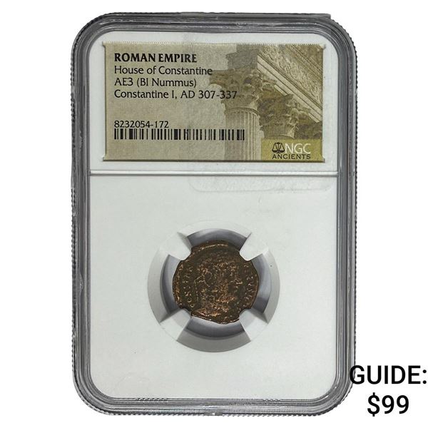 Roman Constantine I AD 307-337 AE3 BI Nummus NGC