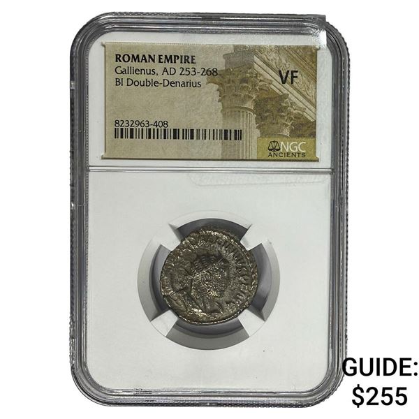 Roman Gallienus AD 253-268 BI Dbl-Denarius NGC VF
