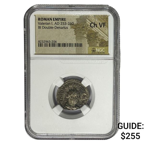 Roman Valerian I AD253-260 BI Dbl-Denarius  Ch VF