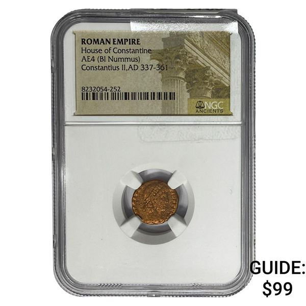 Roman Consatntius II AD 337-361 AE4 BI Nummus NGC