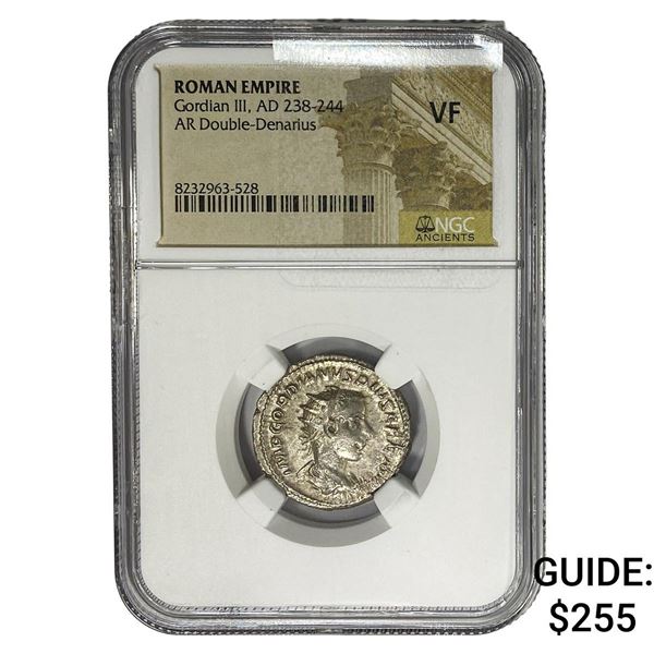 Roman Gordian III AD 238-244 Silver Dbl-Denarius NGC VF