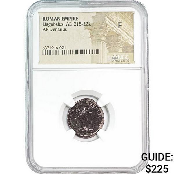 Roman Elagabalus, AD 218-222 Silver Denarius NGC