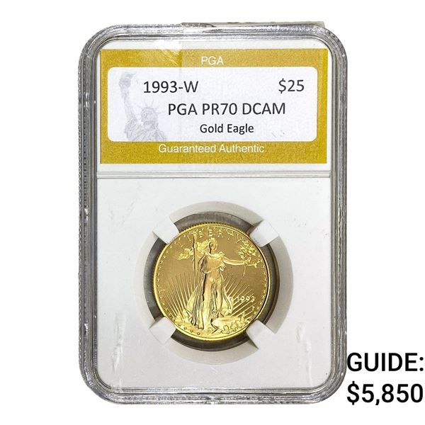 1993-W 1/2oz $25 Gold American Eagle PGA PR70 DCAM