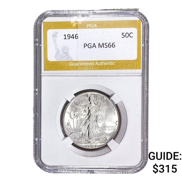 1946 Walking Liberty Half Dollar PGA MS66