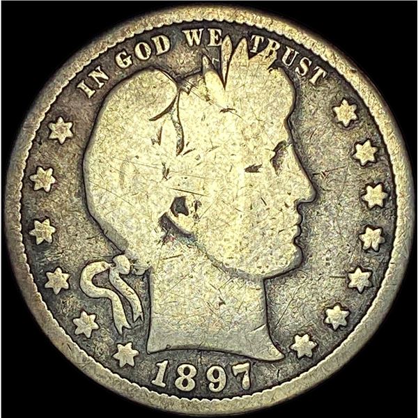 1897-S Silver Barber Quarter NICELY CIRCULATED