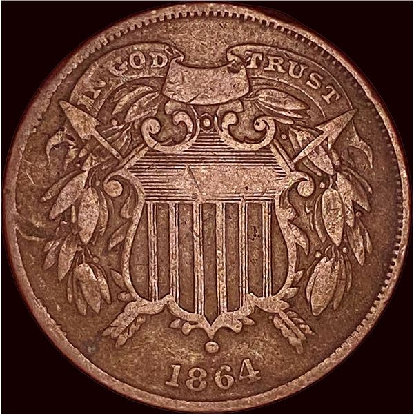 1864 Copper 2 Cents Small Motto CLOSELY UNCIRCULATED