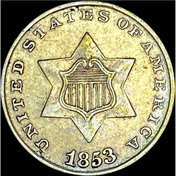 1853 Silver Three-Cent Piece CLOSELY UNCIRCULATED