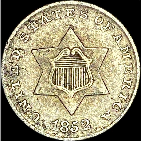 1852 Silver Three-Cent Piece NEARLY UNCIRCULATED