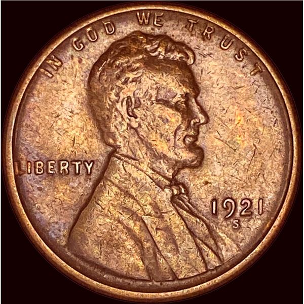 1921-S Lincoln Wheat Cent CLOSELY UNCIRCULATED