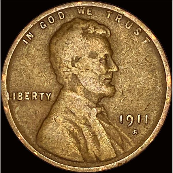 1911-S Lincoln Wheat Cent LIGHTLY CIRCULATED