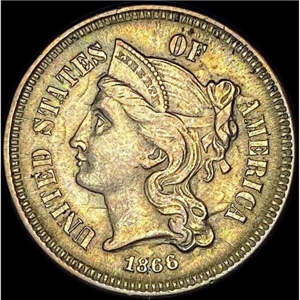 1866 Nickel Three-Cent Piece CLOSELY UNCIRCULATED
