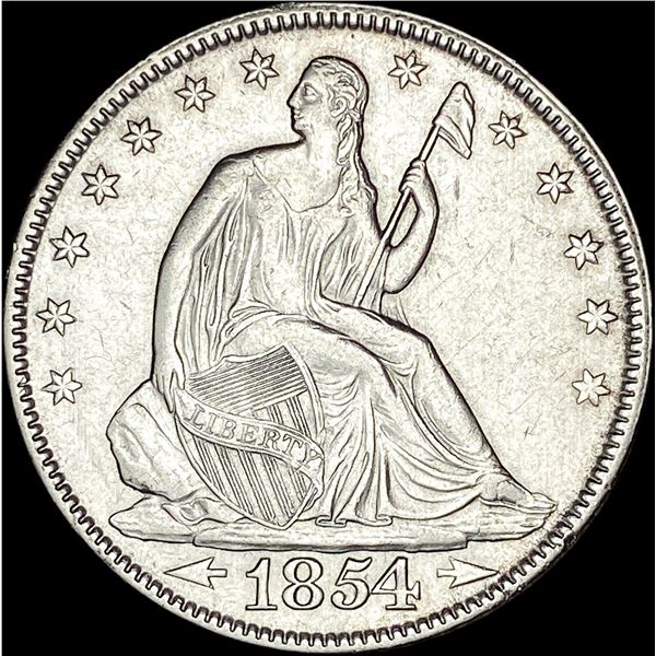 1854 Arrows Seated Liberty Half Dollar CLOSELY UNCIRCULATED