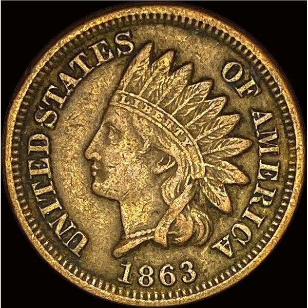 1863 Bronze Indian Head Cent NEARLY UNCIRCULATED