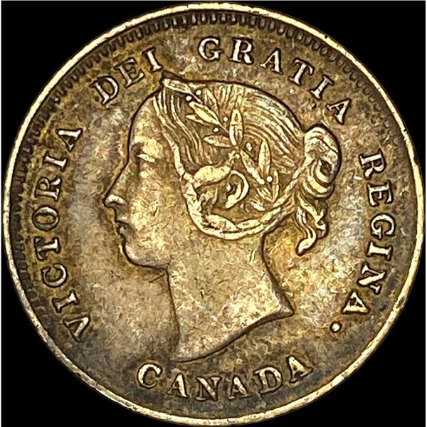 1888 Canada Silver 5 Cents NEARLY UNCIRCULATED