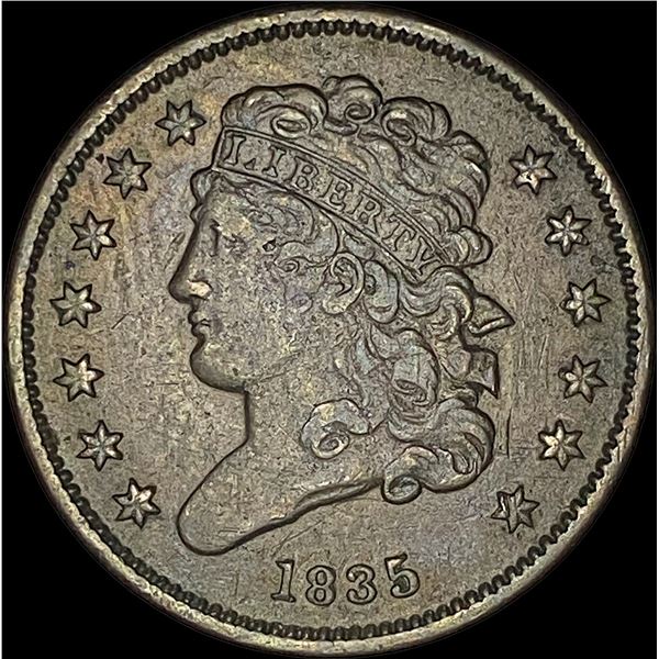 1835 Classic Head Half Cent NEARLY UNCIRCULATED