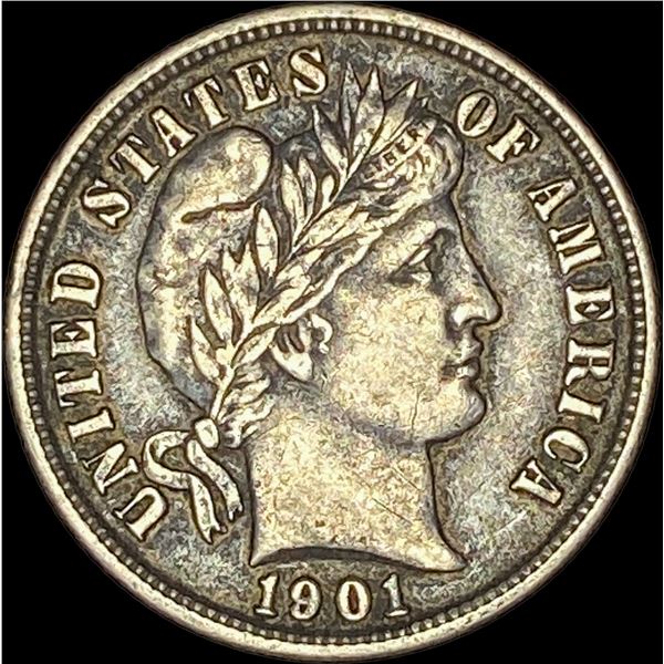 1901 Barber Dime NEARLY UNCIRCULATED
