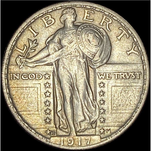 1917-D T2 Silver Standing Liberty Quarter CLOSELY UNCIRCULATED