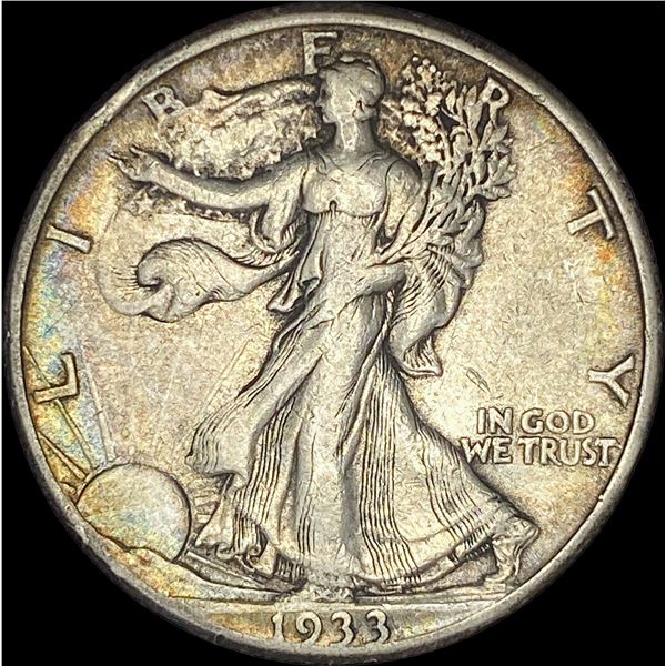 1933-S Silver Half Dollar Walking Liberty LIGHTLY CIRCULATED