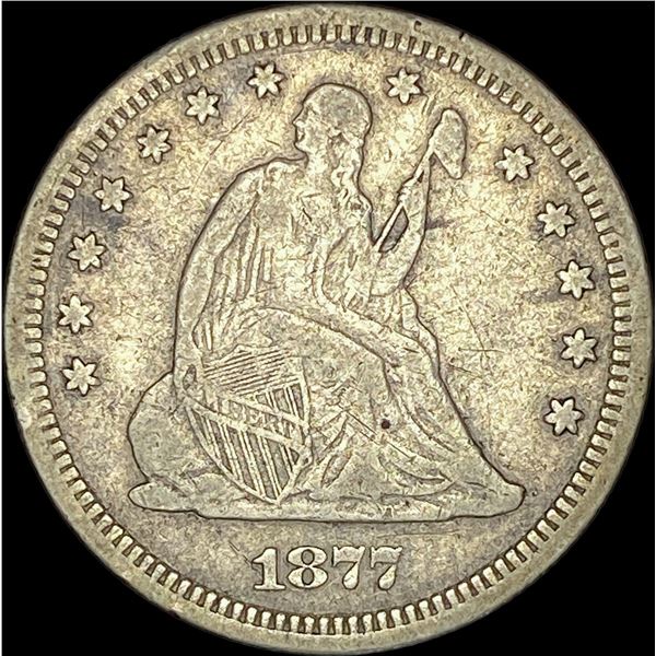 1877-S Silver Seated Liberty Quarter LIGHTLY CIRCULATED