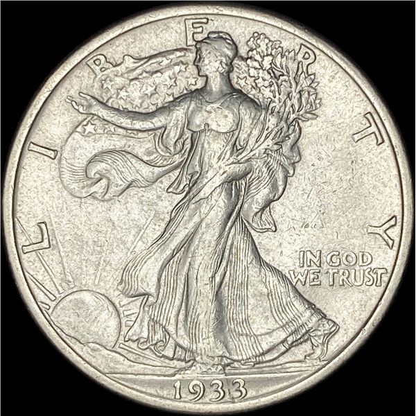 1933-S Silver Walking Liberty Half Dollar CLOSELY UNCIRCULATED
