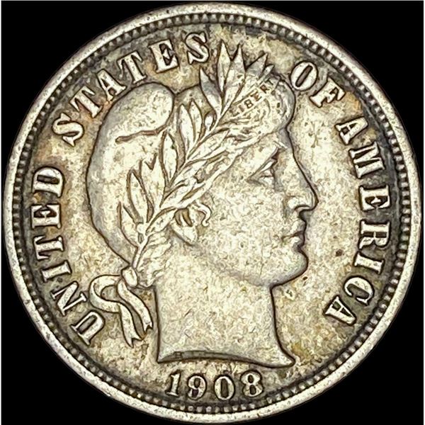 1908 Barber Dime CLOSELY UNCIRCULATED