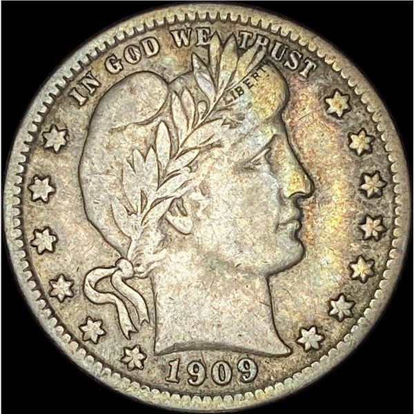 1909-S Silver Barber Quarter LIGHTLY CIRCULATED