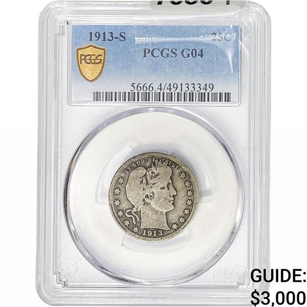 1913-S Barber Quarter PCGS G04