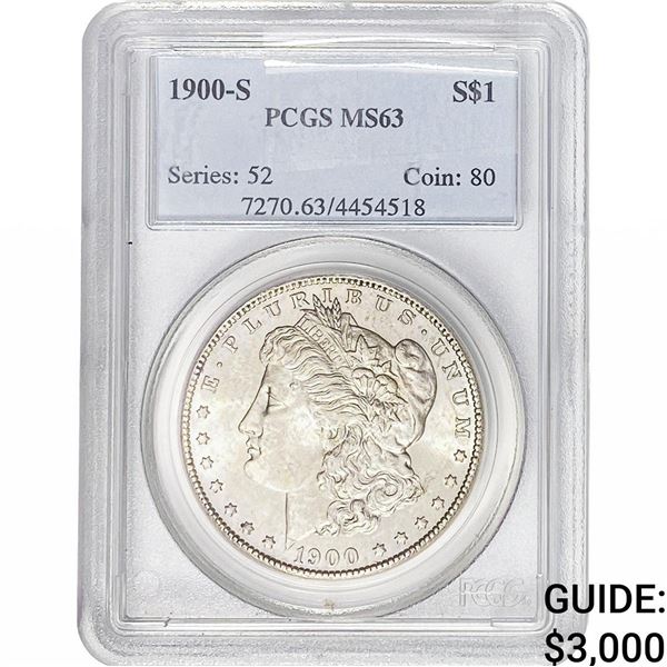 1900-S Morgan Silver Dollar PCGS MS63