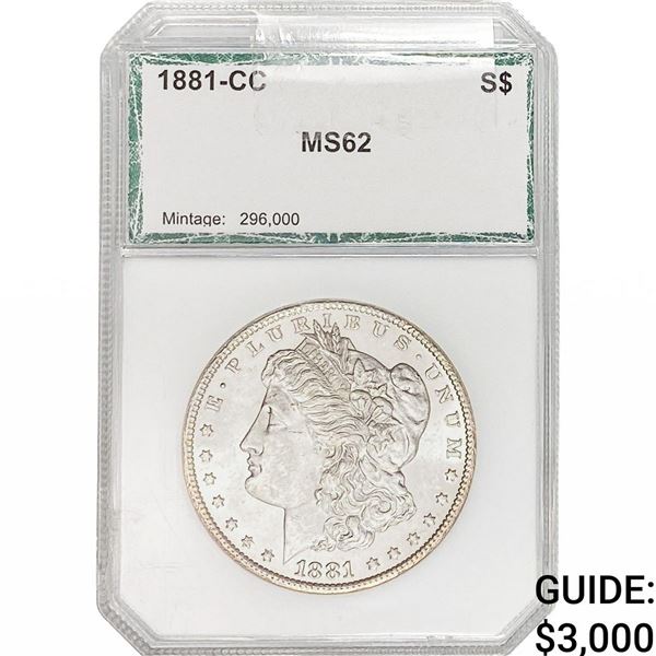 1881-CC Morgan Silver Dollar PCI MS62