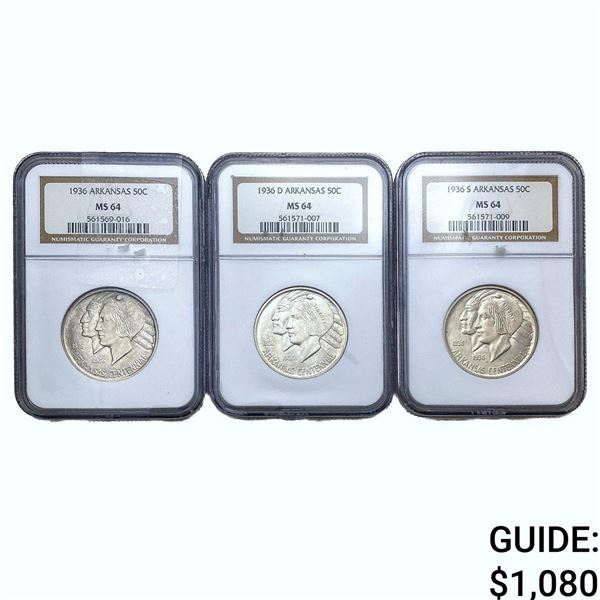 [3] 1936-D Arkansas Half Dollar NGC MS64