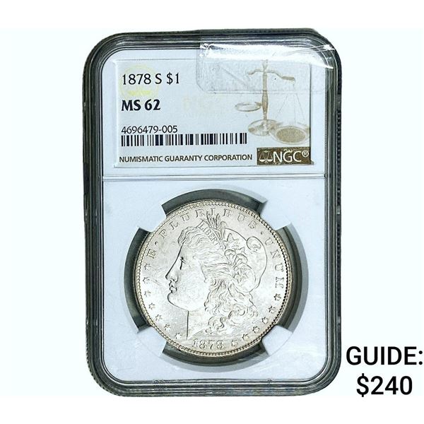 1878-S Morgan Silver Dollar NGC MS62